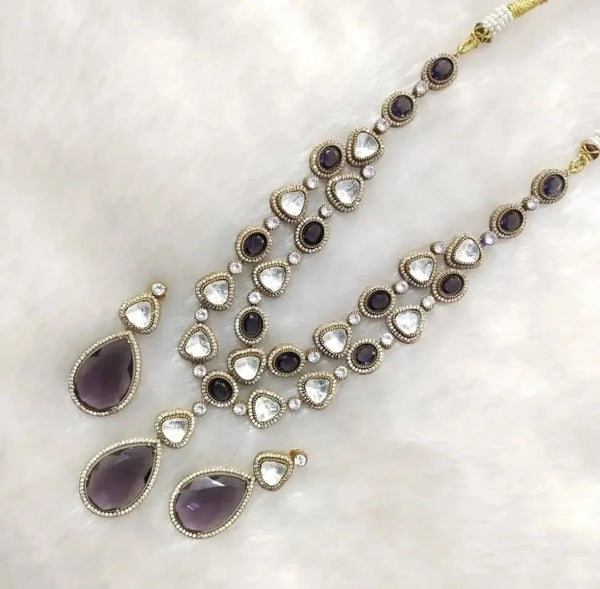 Double Layer Moissanite Polki Set