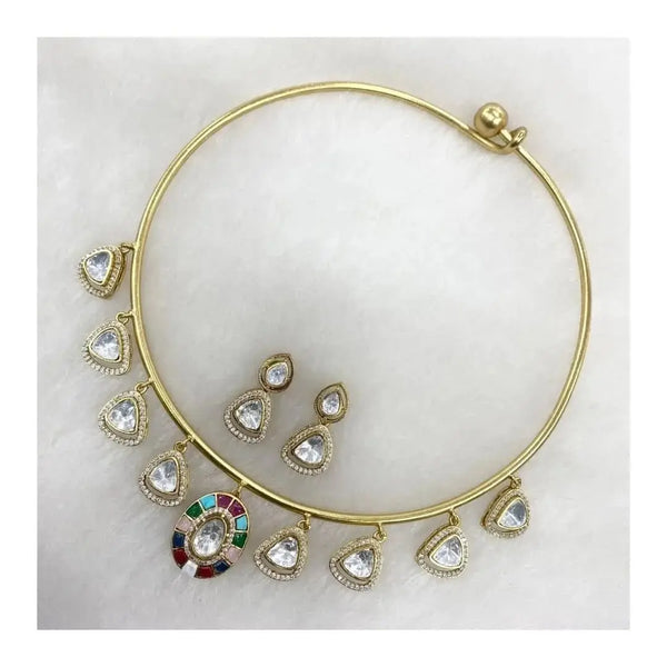 Anita Moissanite Polki Hasli – Royal Bridal Jewellery - Fashionjewellery_21