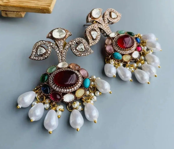 Rishika Moissanite Earrings – Elegant Luxury Earrings for Brides & Festive Looks - Fashionjewellery_21